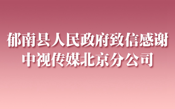 郁南县人民政府致信感谢中视传媒北京分公司